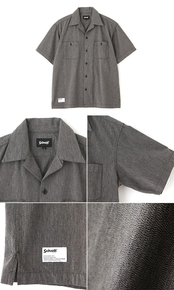 Schott ショット 半袖|コットンコバート|オープンカラー|ワークシャツ『COTTON COVERT SHIRT』【アメカジ・ワーク】782-5123011_5
