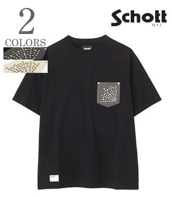 Schott ショット 半袖|クルーネック|スタッズ『STUDS T-SHIRT SPIDER』【アメカジ・モーターサイクル】782-5134011