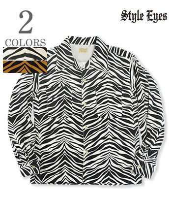 STYLE EYES スタイルアイズ 長袖|コーデュロイ|オープンカラー|スポーツシャツ『Mid 1950s Style Corduroy Sports Shirt ZEBRA』【アメカ