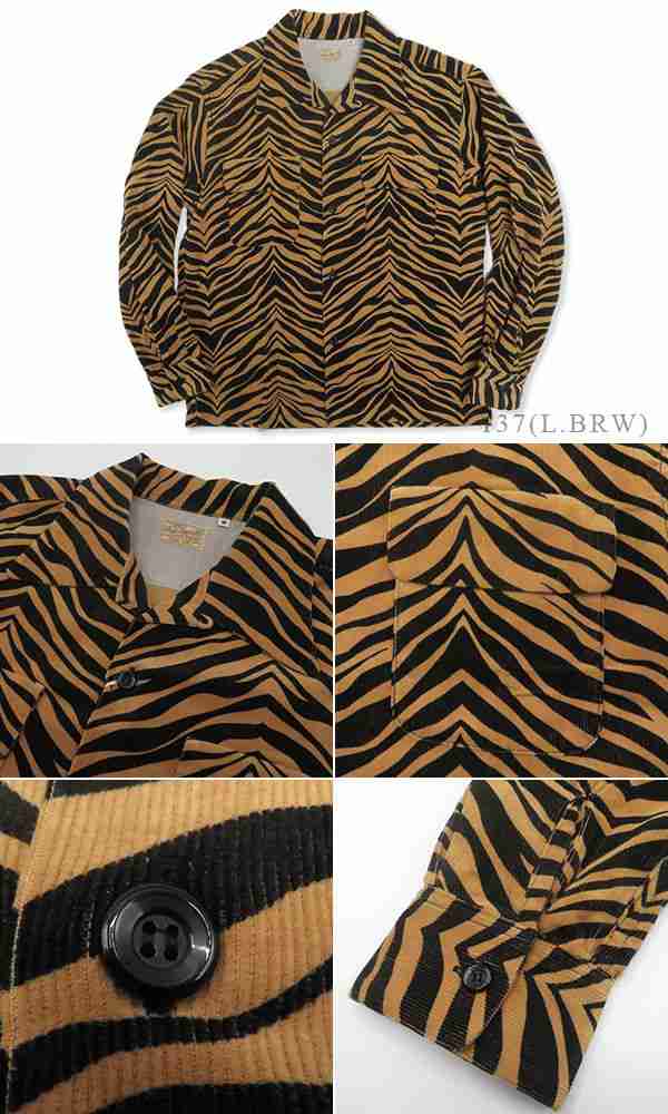 STYLE EYES スタイルアイズ 長袖|コーデュロイ|オープンカラー|スポーツシャツ『Mid 1950s Style Corduroy Sports Shirt ZEBRA』【アメカ