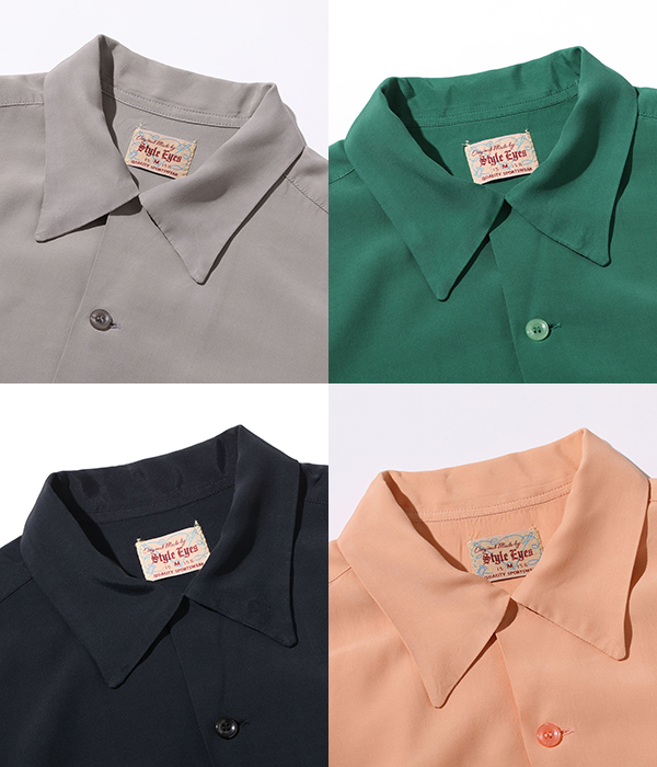 style eyes レーヨン オープンカラーボックスシャツ 50sスタイル STYLE EYES スタイルアイズ 半袖|50's|オープンカラー|レーヨン