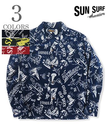 SUN SURF サンサーフ コーデュロイ|オープンカラーシャツ『GOOD OLD DAYS』【アロハ・洋柄】SS29338