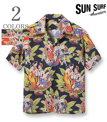 SUN SURF SPECIAL EDITION サンサーフ SHORT SLEEVE ALOHA SHIRT 22MODEL|POLYNESIAN SPORTSWEAR|スペシャルエディション『CELEBRATION』【アロハ・洋柄】SS38863
