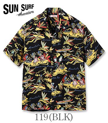 SUN SURF サンサーフ SHORT SLEEVE RAYON ALOHA SHIRT 25MODEL『HAWAIIAN HULA』【アロハ・洋柄】SS39411 SUN SURF サンサーフ SHORT SLEEVE RAYON ALOHA SHIRT 25MODEL
