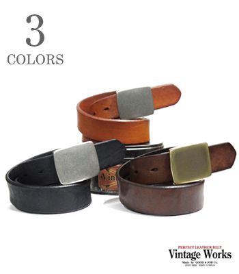ヴィンテージワークス 7ホール Leather belt Vintage Works ハンドメイドレザーベルト DH5524｜au PAY マーケット