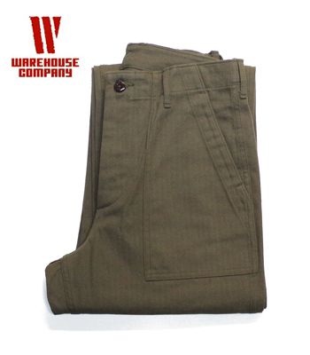 ウエアハウス ヘリンボーン ユーティリィティー ファティーグパンツ ベイカーパンツ WAREHOUSE MILITARY PANTS 1086