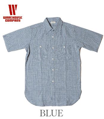 WAREHOUSE ウエアハウス 半袖|コットンリネン|ギンガムチェック|ワークシャツ『CHECK WORK SHIRT A柄』【アメカジ・ワーク】3056A_2