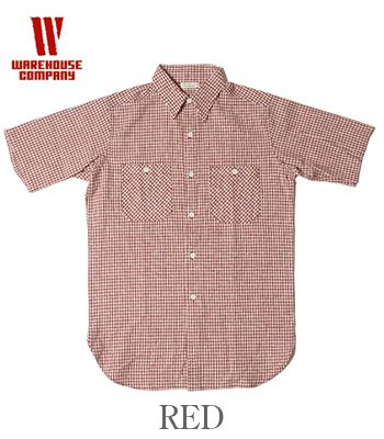 WAREHOUSE ウエアハウス 半袖|コットンリネン|ギンガムチェック|ワークシャツ『CHECK WORK SHIRT A柄』【アメカジ・ワーク】3056A_3