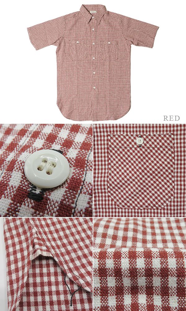 WAREHOUSE ウエアハウス 半袖|コットンリネン|ギンガムチェック|ワークシャツ『CHECK WORK SHIRT A柄』【アメカジ・ワーク】3056A_7