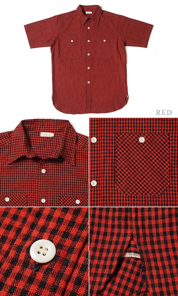 WAREHOUSE ウエアハウス 半袖|コットンリネン|ギンガムチェック|ワークシャツ『SHORT SLEEVE CHECK WORK SHIRTS A柄』【アメカジ・ワーク】3056A-25_4