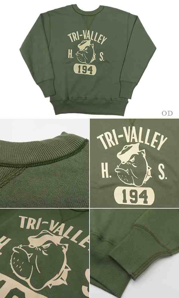 WAREHOUSE ウエアハウス 裏起毛|丸胴|セットインスリーブ|スウェット『TRI-VALLEY SET-IN SWEAT』【アメカジ・カレッジ】401-TRI-VALLEY