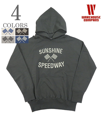 WAREHOUSE 2nd hand ウエアハウス 裏毛|丸胴|セコハン|ラグランスリーブ|パーカー『SUNSHINE SPEEDWAY PARKA』【アメカジ・カレッジ】462-SUNSHINE
