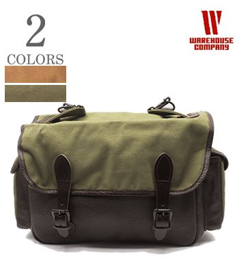 WAREHOUSE ウエアハウス レザー|キャンバス|フィールドバッグ『LEATHER&CANVAS FIELD BAG』【アメカジ・バッグ】 5219