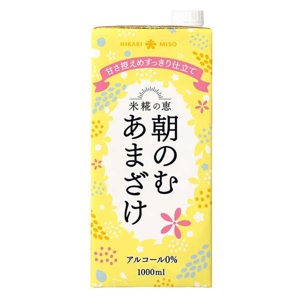 粒なし米麹甘酒 朝のむあまざけ1000mlx6本 夏バテ 暑さ 対策 ノンアルコール 糀製品 砂糖不使用 米こうじ 冷やし あまさけ ストレート 朝の通販はau  PAY マーケット - ひかり味噌 au PAY マーケット店