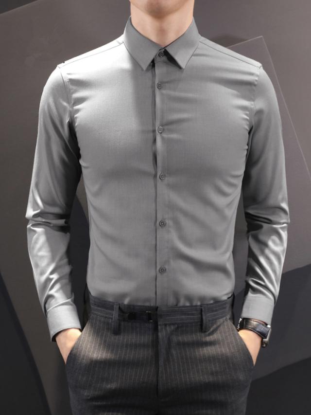 フォーマルシャツ メンズ シャツ ワイシャツ カジュアル ビジネスシャツ 長袖シャツ 無地 通勤 通学の通販はau Pay マーケット Azaargo