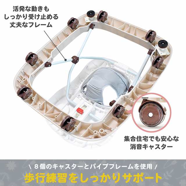 評価 歩行器 ベビーウォーカー てくてくウォーカー ブラウン 赤ちゃん