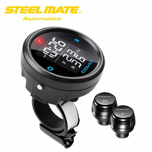 Steelmate EBAT ET-910AE オートバイ用 TPMS (Tire Pressure Monitoring System) ワイヤレス タイヤ 空気圧 温度