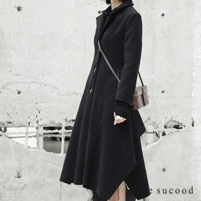 Le Sucood お支払い後日以内に発送 スカートモチーフ ステンカラーコート ロングコート 変形 モード系 ゴシックの通販はau Pay マーケット Le Sucood