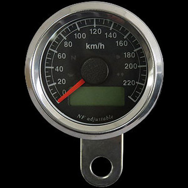 ネオファクトリー 48mm インジケーター付き スピードメーター ステンレス 黒盤 白光 015995 WO店 23,040円