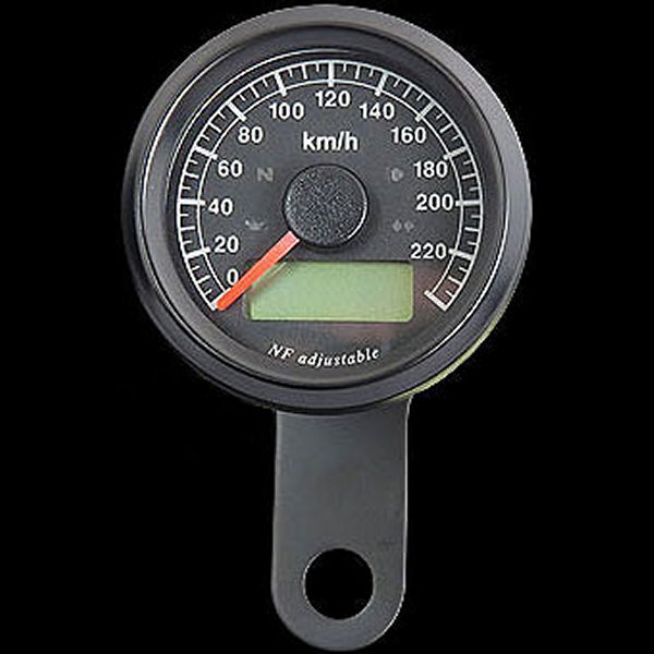 ネオファクトリー 48mm インジケーター付き スピードメーター 黒 黒盤 白光 015999 WO店の通販は
