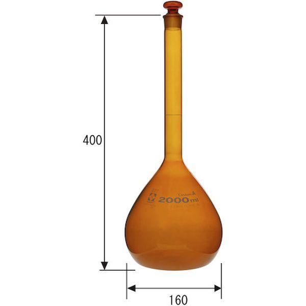 0200702000 柴田科学(株) SIBATA メスフラスコ スーパーグレード 茶褐色 2000mL 0200702000-TN WO店_1