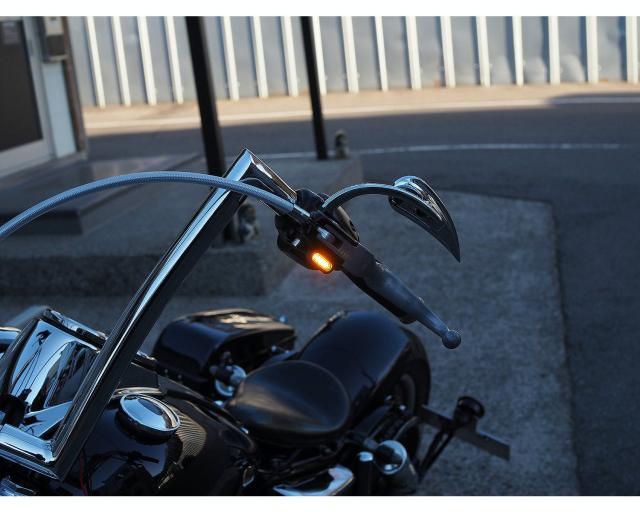 ネオファクトリー ハンドル LEDウインカー 09年以降 ビッグツイン ケーブルクラッチ スモーク/黒 025618-NF WO店_2