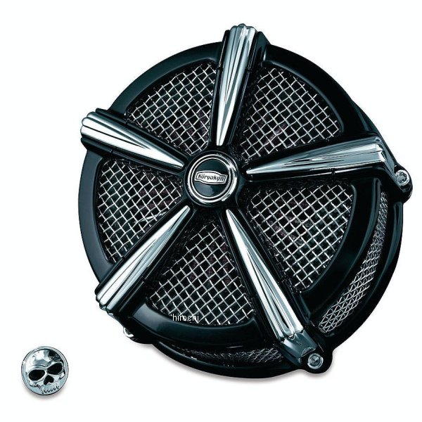 クリアキン Kuryakyn MACH2 エアクリーナー S＆S、HSR用 黒/クローム 027761-NF WO店