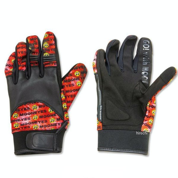 ムーンアイズ MQQNEYES レザーメッシュグローブ XLサイズ 赤 028357-NF WO店