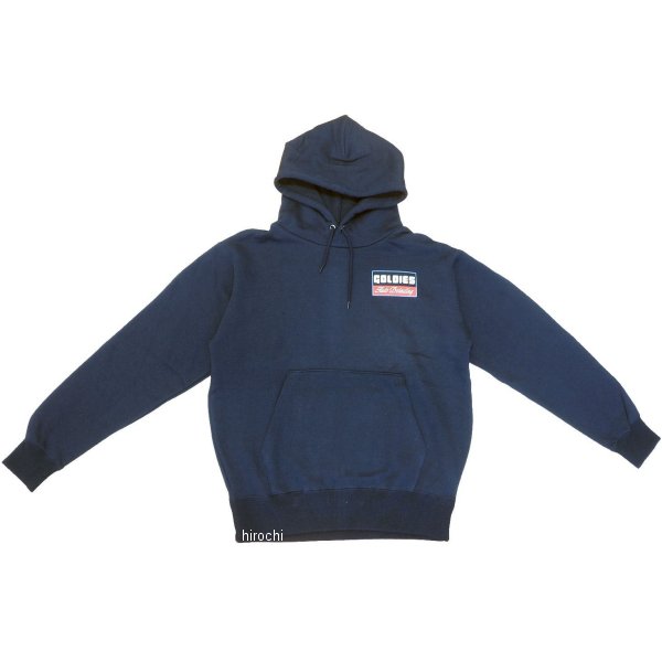 ゴールディーズオートディテイリング TRICOLORE LOGO プルオーバーフーディー ネイビー XLサイズ WO店