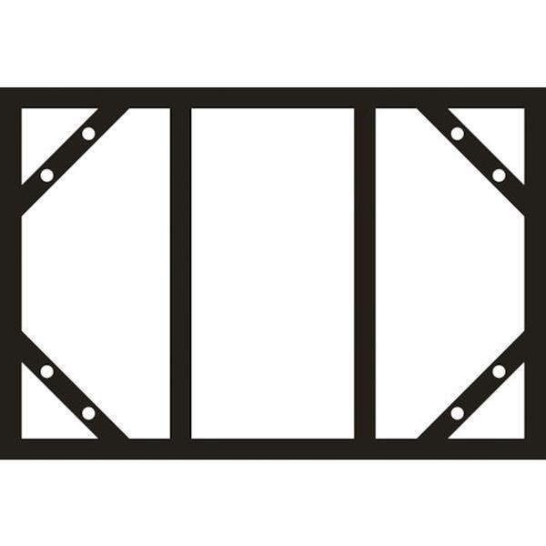 スライドアングル(消防・危険物標識用フレーム) KHT-3SA 明治山型(600×300mm用)・縦型3連用 スチール製 053300 WO店