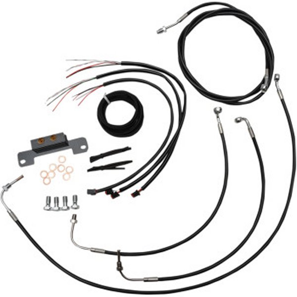 LA CHOPPERS LA CHOPPERS:エルエーチョッパーズ ブレーキラインキット 18-20” ブラック XL ABS用 USA在庫あり LAチョッパーズ LA Choppers 1.25インチ ハンドルバー