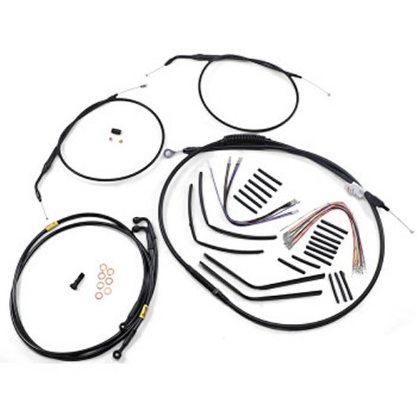 B30-1195 バーリーブランド Burly Brand ケーブルキット 黒 Jail Bar 08年?11年 FXDF 12インチ用 WO店