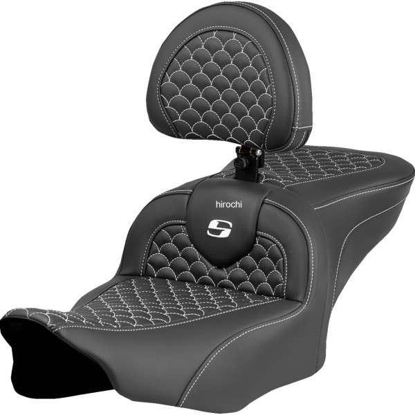 サドルメン Saddlemen シート ロードソファ ドラゴン ホワイト ステッチ バックレスト付き 0801-2075 WO店