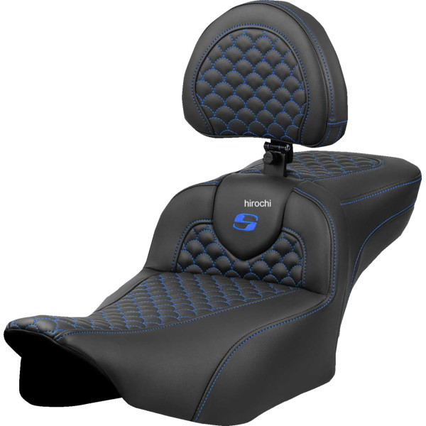 サドルメン Saddlemen シート ロードソファ ドラゴン ブルー ステッチ バックレスト付き エクステンデッドリーチシート 0801-2084 WO店