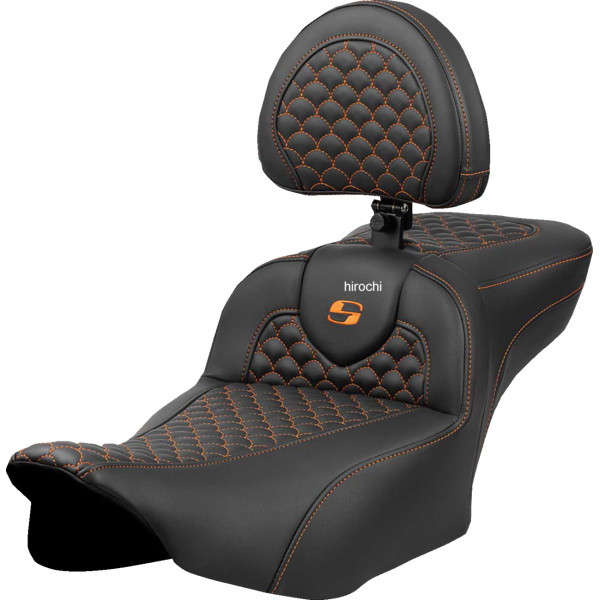 サドルメン Saddlemen シート ロードソファ ドラゴン オレンジ ステッチ バックレスト付き エクステンデッドリーチシート 0801-2086 WO店