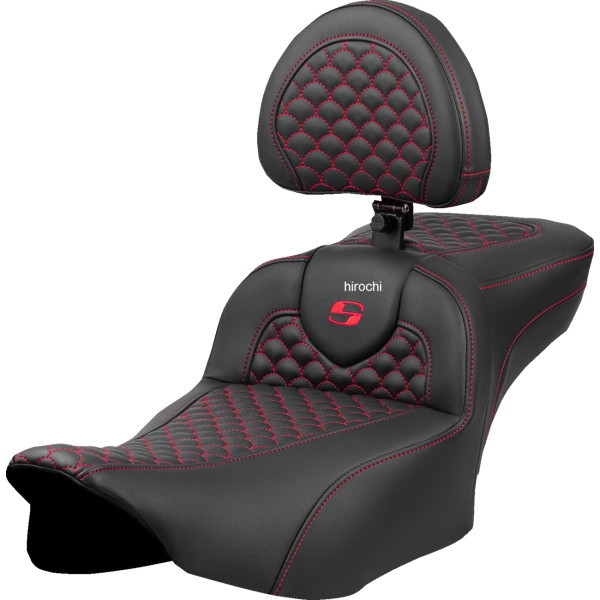 サドルメン Saddlemen シート ロードソファ ドラゴン レッド ステッチ バックレスト付き エクステンデッドリーチシート 0801-2087 WO店