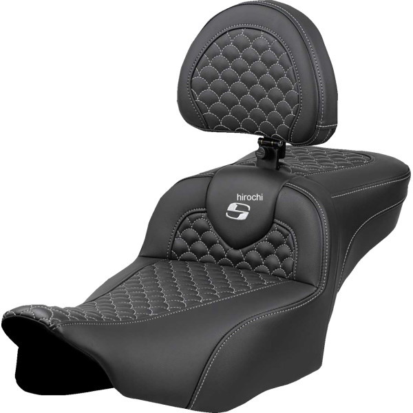 サドルメン Saddlemen シート ロードソファ ドラゴン シルバー ステッチ バックレスト付き エクステンデッドリーチシート 0801-2088 WO店