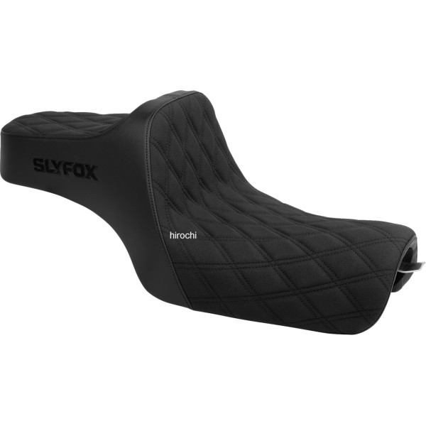 SLYFOX SEAT HIGHNOON 2UP BLACK LOGO DD SLIP STOP SPORTSTER 2004-22 0804-0836 WO店