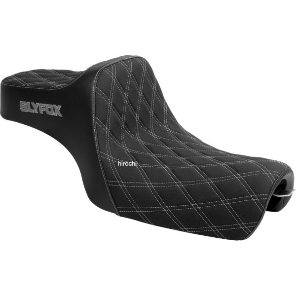 SLYFOX SEAT HIGHNOON 2UP SILVER LOGO DD SLIPSTOP SPORTSTER 2004-22 0804-0837 WO店