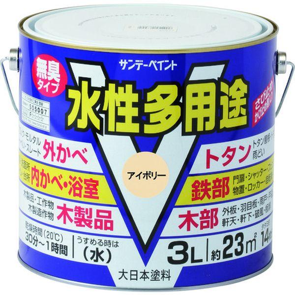 サンデーペイント(株) サンデーペイント 水性多用途 白 3L 10J6U-TN WO店