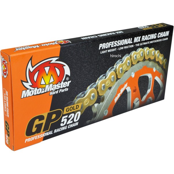 モトマスター Moto-Master MX チェーン GP-520G、118 リンク、ゴールド 1220-0451 WO店