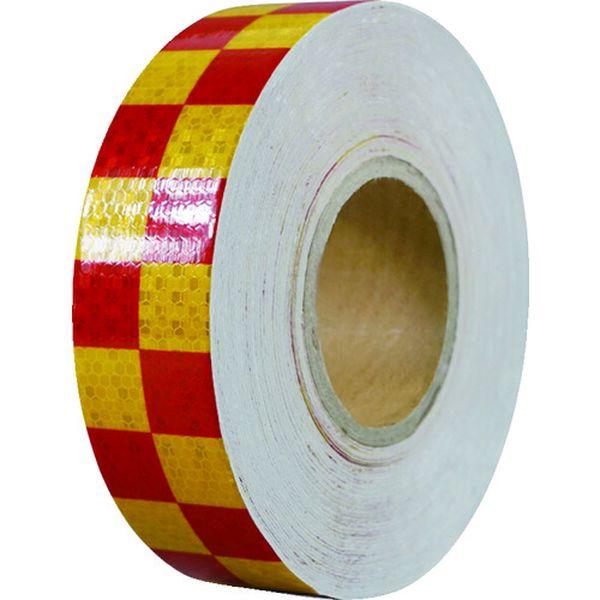 セーフラン安全用品(株) セーフラン 高輝度反射テープ 赤黄格子 幅50mm×50m 14368-TN WO店 6,530円