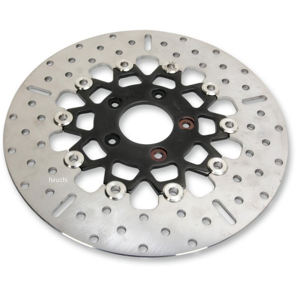 EBC イービーシー ローター 11.5インチ フロント ワイド 黒/クローム 10ボタン ラウンド 1710-3082 WO店