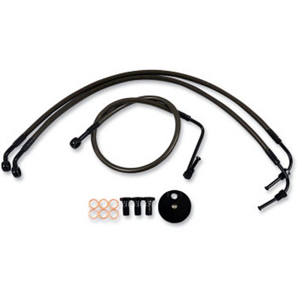 LAチョッパーズ LA Choppers ブレーキホース Midnight 08年?17年 FXDF ABS無 12-14インチ用 1741-5102 WO店