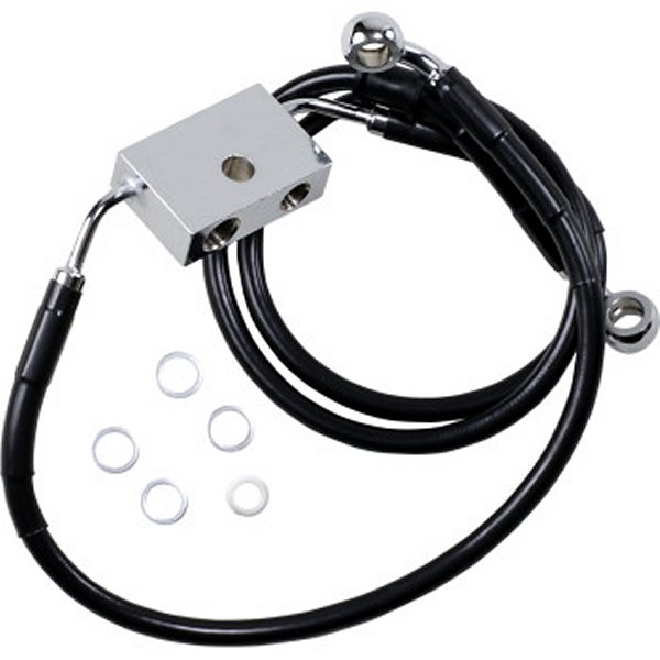 DRAG フロント ブレーキライン 黒ステンレス 14年以降 XL1200C ABS付 +8インチ WO店の通販は 21,265円