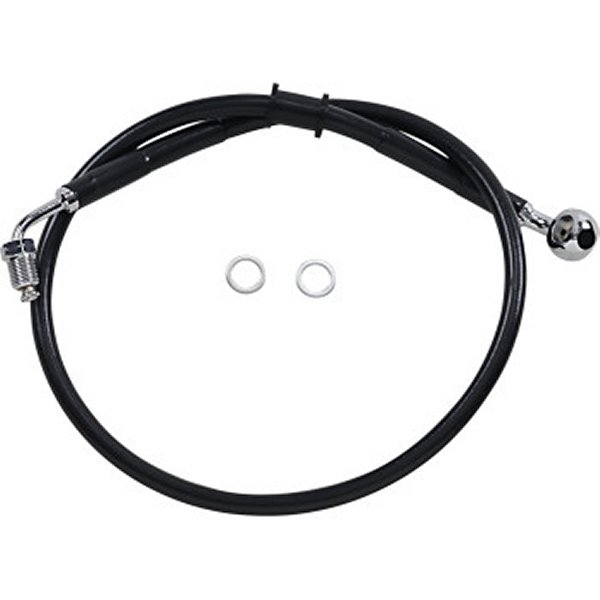 DRAG フロント ブレーキライン 黒ステンレス 18年以降 FLDE ABS付 アッパー +4インチ(27.25インチ) 1741-5820 WO店