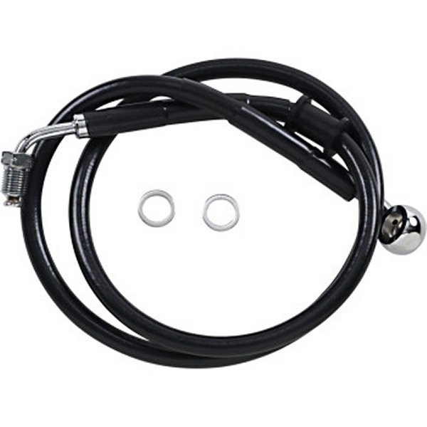 DRAG フロント ブレーキライン 黒ステンレス 18年以降 FLDE ABS付 アッパー +10インチ(33.25インチ) 1741-5823 WO店