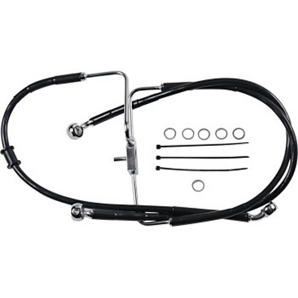 DRAG フロント ブレーキライン 黒ステンレス 16年以降 XL1200CX ABS無 +4インチ 1741-5853 WO店