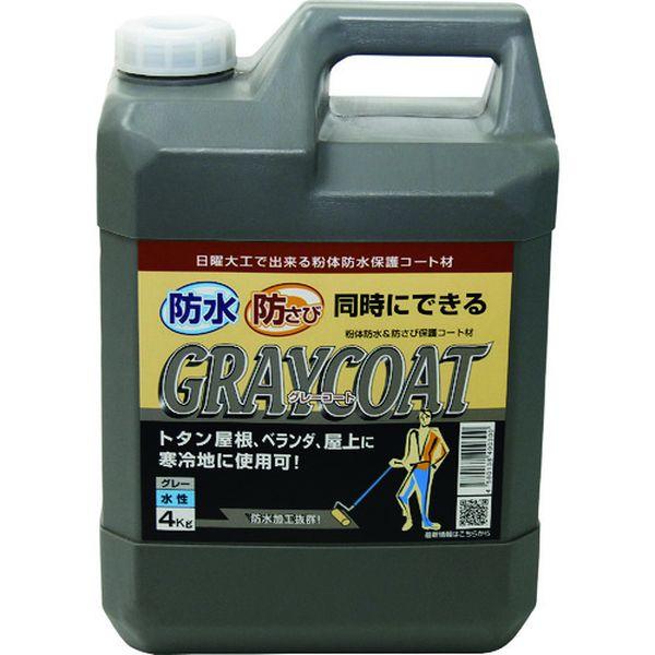 (株)インダストリーコーワ パワーテック 防水塗料 グレーコート 防水・防錆中塗り材(水性) グレー 4kg 17615-TN WO店