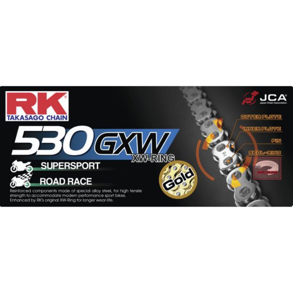 アールケー RK Racing チェーン XW-リング カシメタイプ 530GXW 110リンク ナチュラル 187176-TR WO店の通販は 21,822円